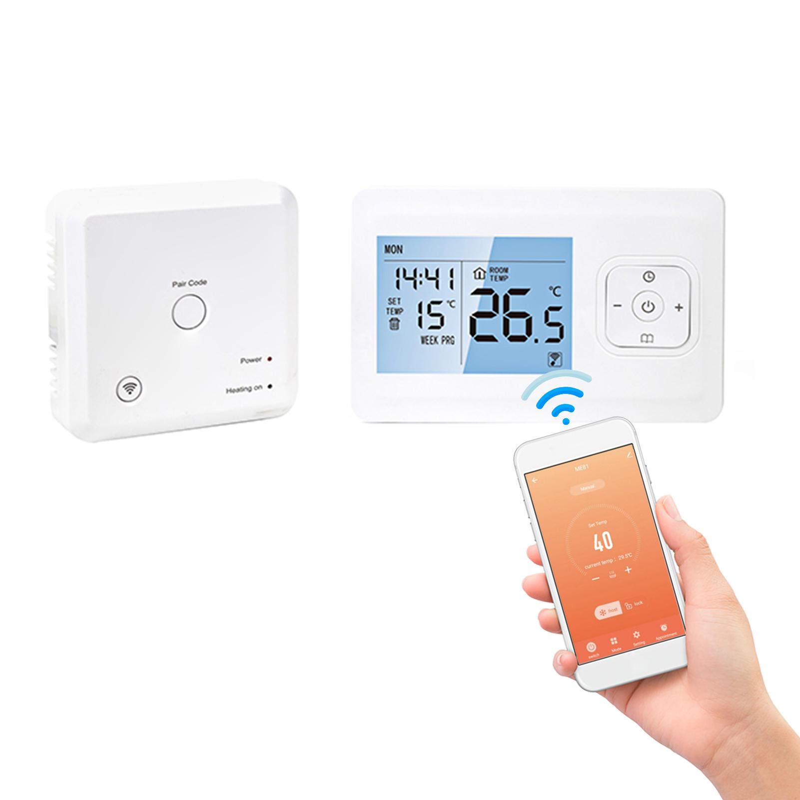 Bộ điều chỉnh nhiệt không dây thông minh Wi-Fi điều khiển qua ứng dụng gắn trên tường có máy thu RF