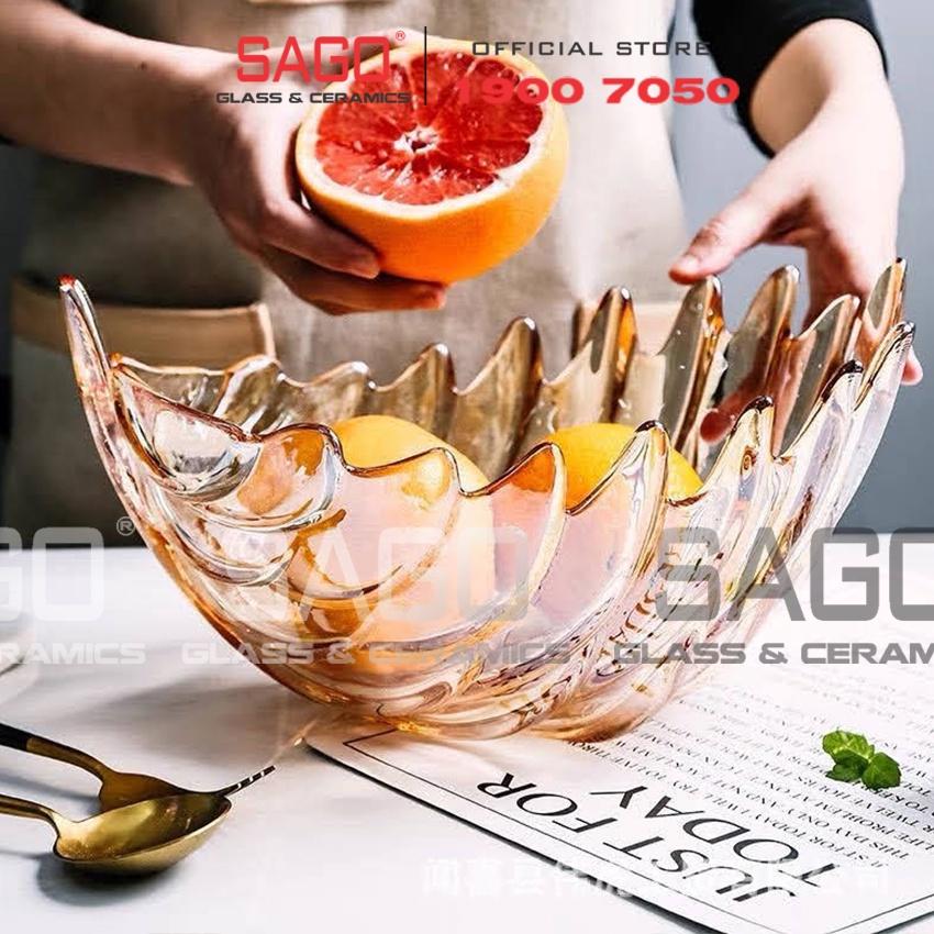 Tô Thủy Tinh Trái Cây Màu Hình Chiếc Lá Cao Cấp | Tùy Chọn Màu Sắc và Size