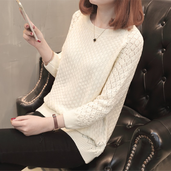 Áo len nữ cổ tròn dài tay mẫu mới thu đông al75