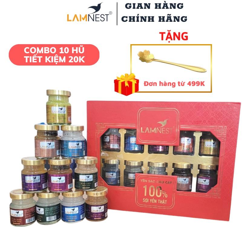 Combo 10 hũ yến sào cao cấp Lamnest giúp bổ sung chất dinh dưỡng, tăng sức đề kháng - yensaocaocaplamnest