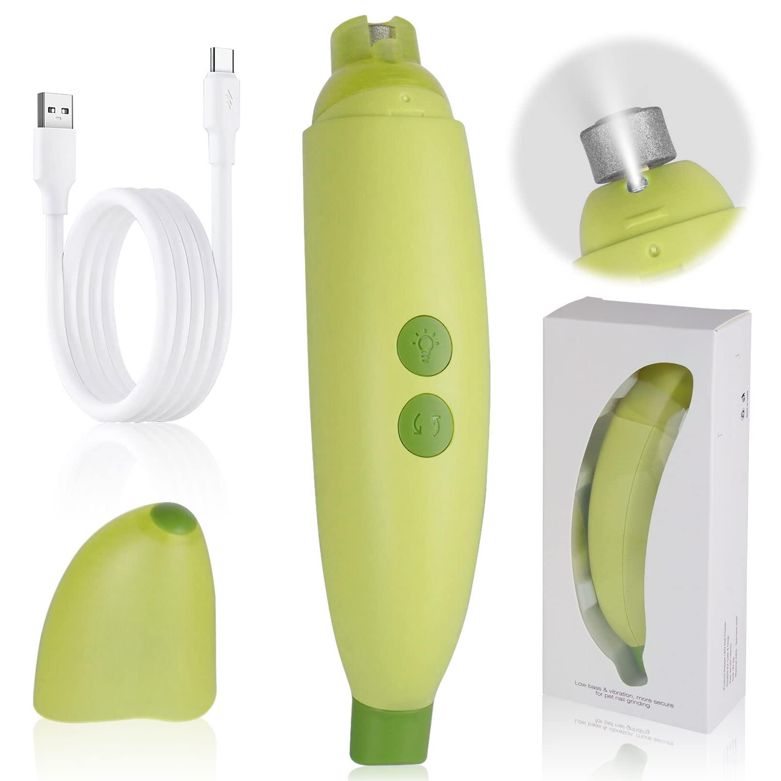 Máy mài móng vuốt cho chó và mèo có đèn LED, 40 Decibel Super-Super Noise Scissors cho chó và mèo nhỏ, vừa và lớn, 2 tốc độ, 3 cổng mài