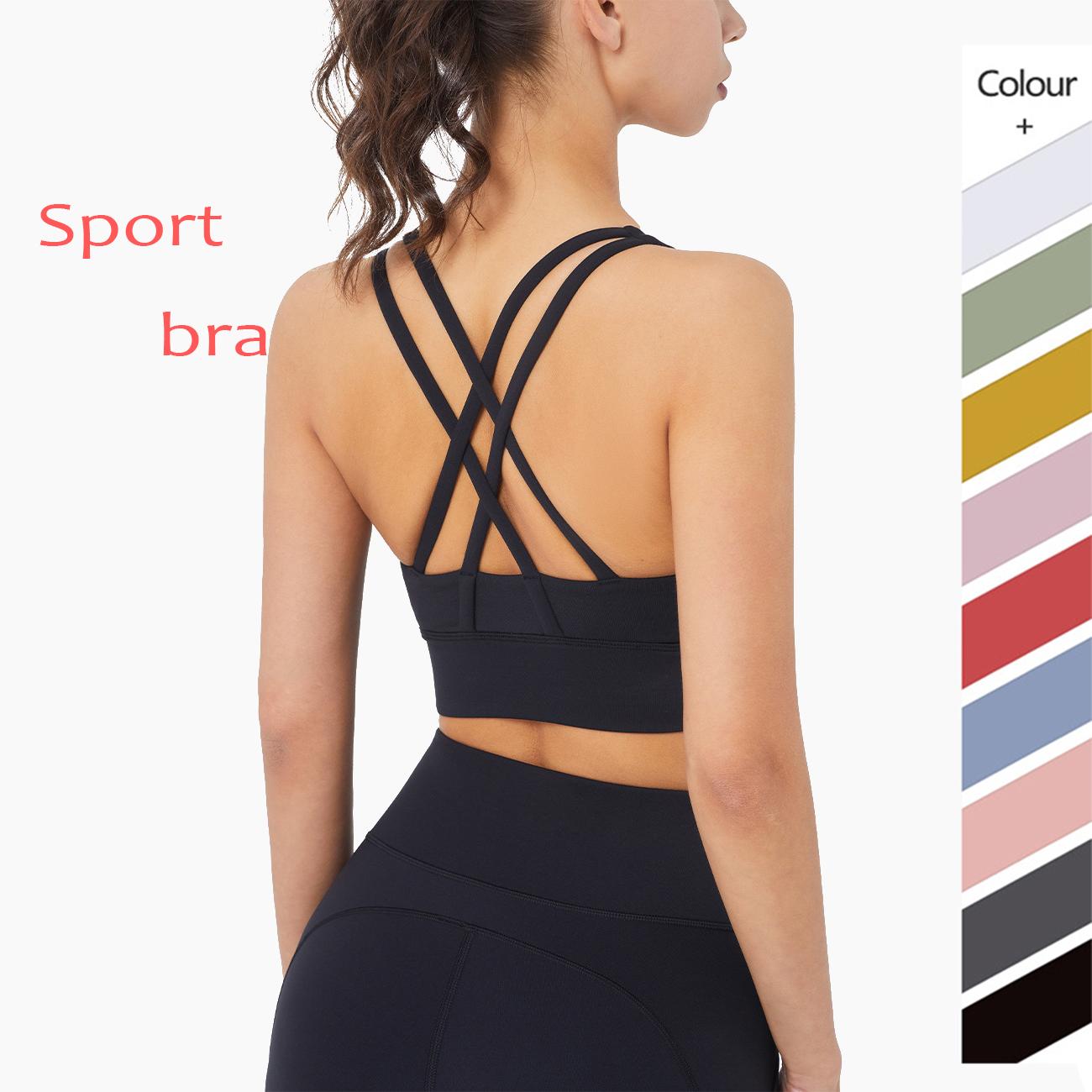 Phụ Nữ Áo Ngực Thể Thao Crop Tops Mới Siêu Mềm Vải Rộng Hơn Dây Tập Gym Đầu Đồng Màu Gợi Cảm Thể Thao Ngoài Trời Hoạt Động áo Lót Ngực