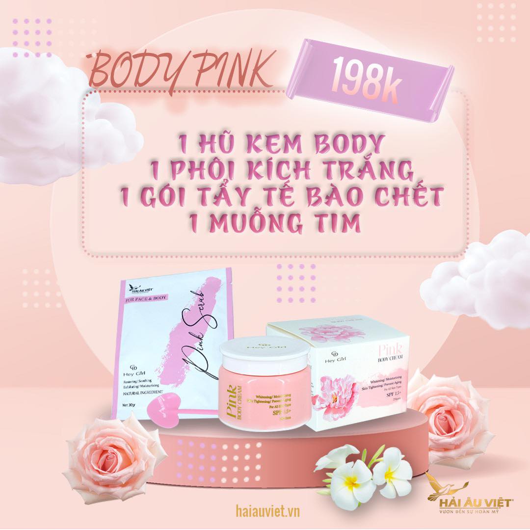 SIÊU PHẨM HÈ KEM DƯỠNG TRẮNG DA CHỐNG NẮNG TOÀN THÂN BODY PINK HẢI ÂU VIỆT