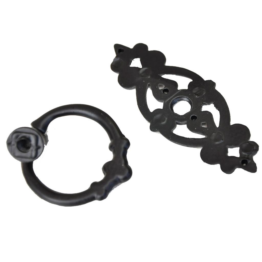 Vintage Black Wardrobe Knob Cabinet Closet Cupboard Drawer Pull Handle
