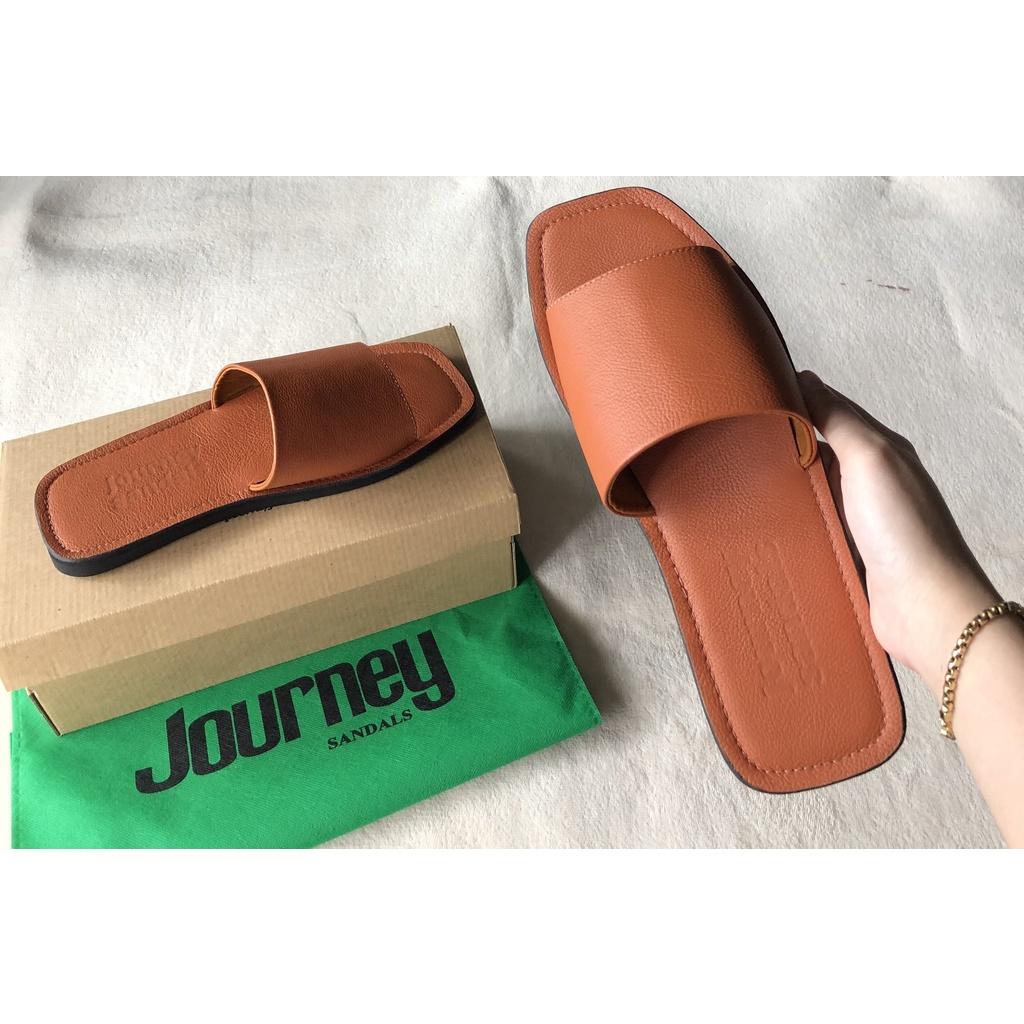 Dép Bảng Da Bò Mũi Vuông Nam Nữ Unisex Journeysandals