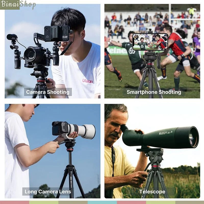 Ulanzi Ombra Xiang - Chân Đế Tripod Dành Cho Máy Ảnh, Điện Thoại, Tải Trọng 6 Kg, Ballhead Xoay Và Tháo Rời Linh Hoạt( Tặng Kèm Kẹp Điện Thoại) - Hàng chính hãng
