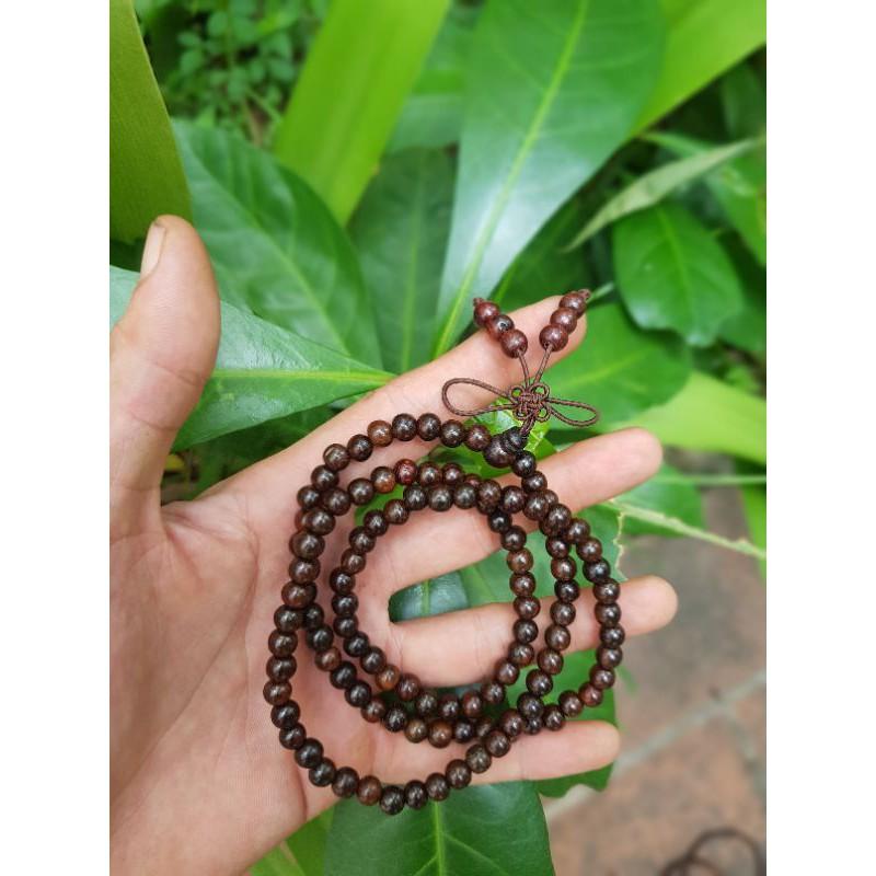 Vòng tay nữ loại 5 li chuỗi hạt 108 bằng GỖ - TRẮC màu đen nhiều hoặc đỏ nhiều