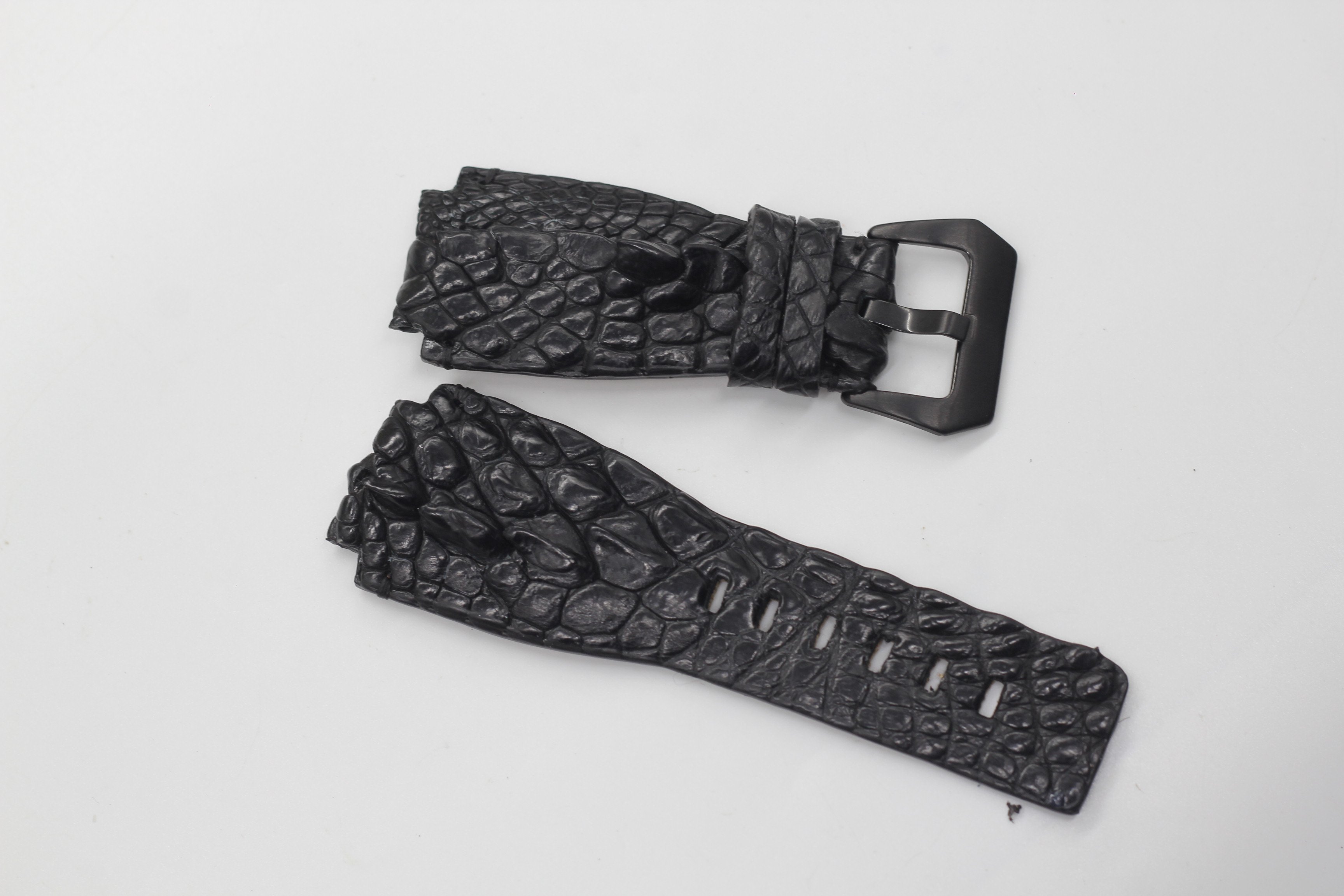 DÂY ĐỒNG HỒ DA VÂN GAI CHÂN CAO CẤP SANG TRỌNG, DÂY DA CÁ SẤU THẬT HANDMADE HÀNG CHÍNH HÃNG SONGHAN LEATHER, PHÙ HỢP VỚI DÒNG ĐỒNG HỒ BELL & ROSS SIZE 24mm/24mm BH 6 THÁNG BRCD-01