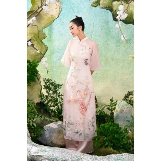 Áo dài tơ óng 4 tà cao cấp.đẹp sang chảnh mềm mại đính kết nổi ảnh thất 100%