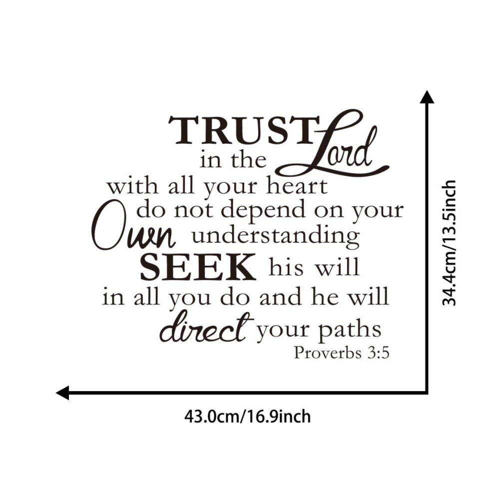 Decal trang trí tường - Chữ Tiếng Anh Trust In The Lord