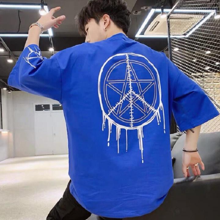 Áo thun nam tay lỡ in hình ngôi sao độc lạ form rộng,chất cotton 4 chiều thấm hút tốt,Áo Thun Tay Lỡ Nam Nữ, Áo Phông Unisex Form Rộng Mát Mịn Thấm Hút Mồ Hôi