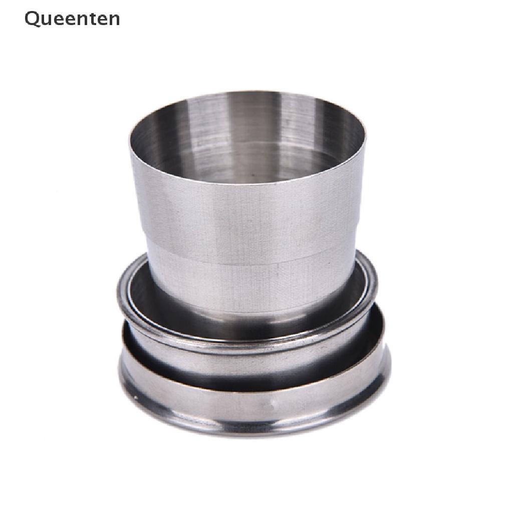 Queenten Mini Stainless Steel Portable Outdoor Travel Folding Collapsible Cup Telescopic QT