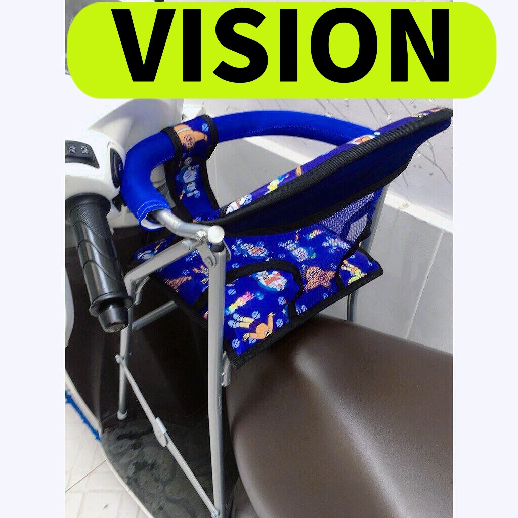GHẾ ĐI XE VISION CHO BÉ , GHẾ GA XẾP SẮT SƠN TĨNH ĐIỆN