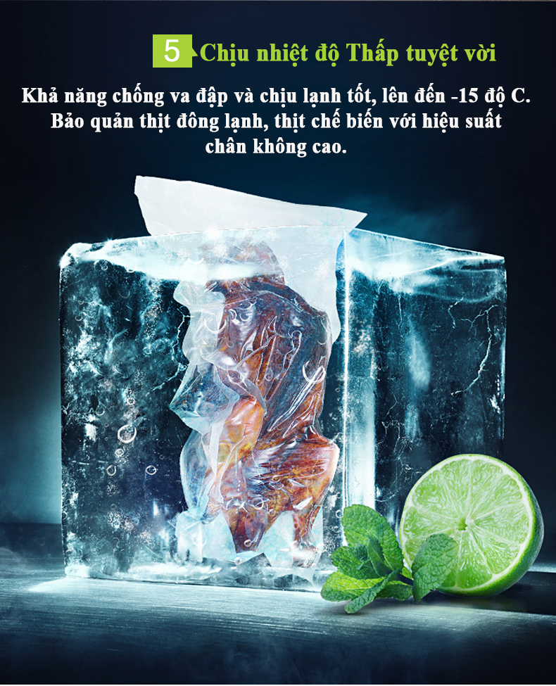 Túi Hút Chân Không Thực Phẩm Hai Mặt Trơn (1kg)