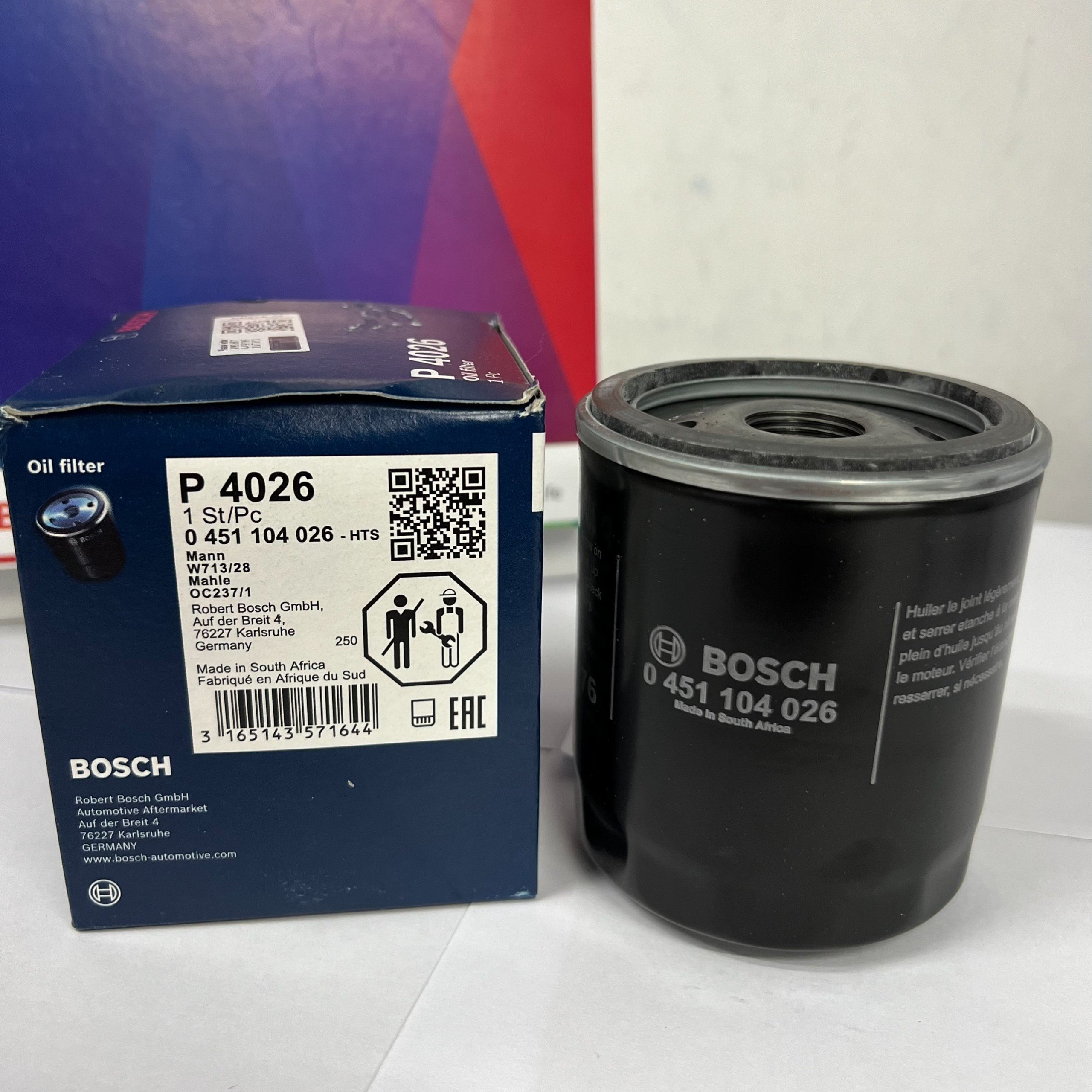 Lọc Dầu Động Cơ BOSCH P4026 Dành Cho Xe MG MG5 1.5 Máy Xăng ZS 1.5 Máy Xăng