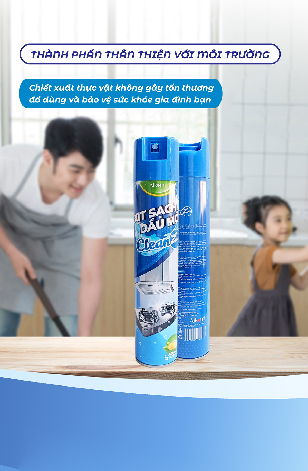 Bình xịt tẩy rửa lau dầu mỡ nhà bếp CleanZ đa năng 450ml