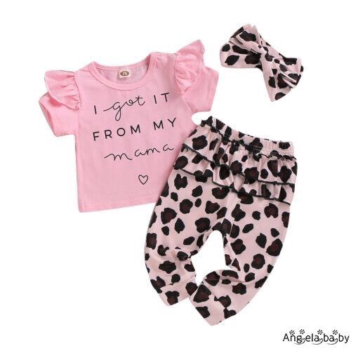 Bộ Áo Quần Bé Gái Size 4,5kg Đến 8kg Da Beo Hồng Tặng Kèm Băng Đô Cao Cấp