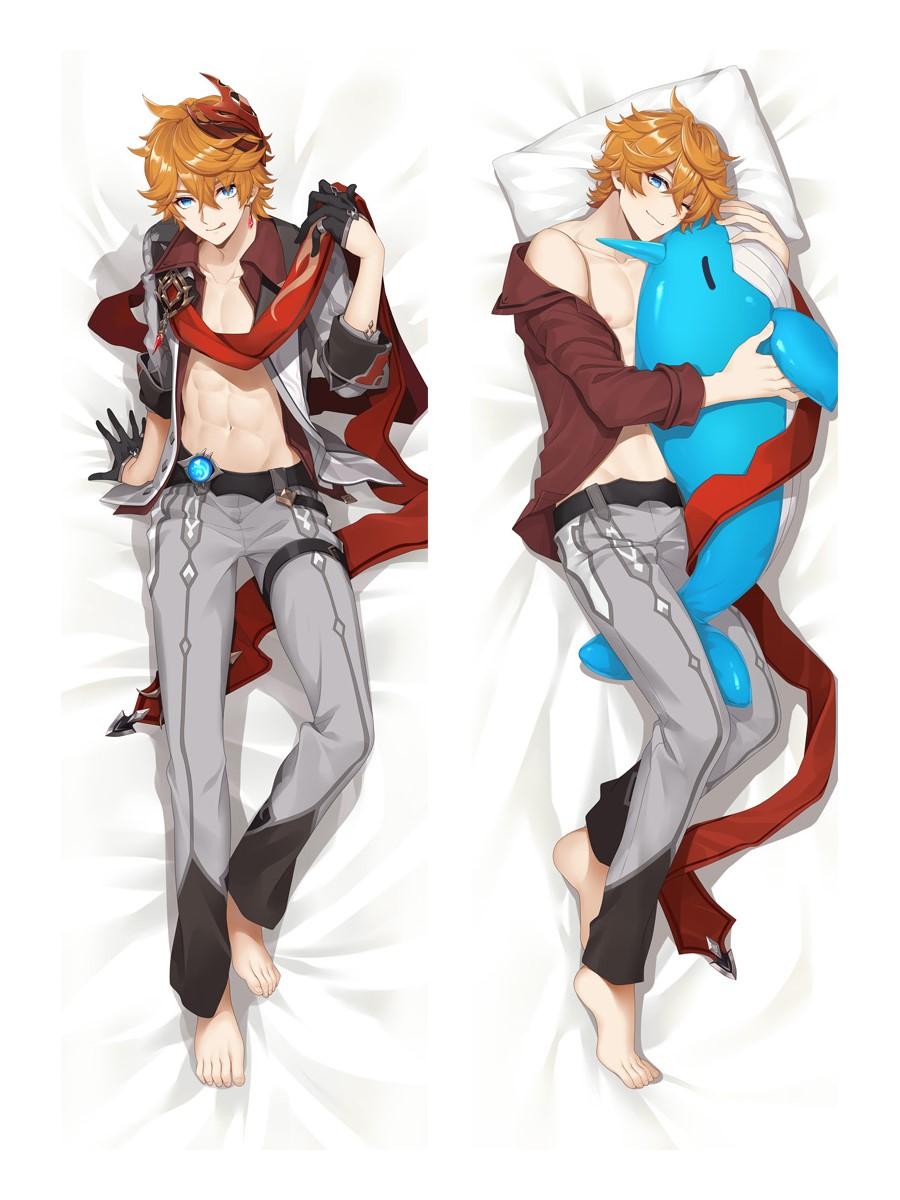 2D Genshin Tác Động Dakimakura Đẹp Trai Tartaglia Gối Ôm Sát Cơ Thể Gối Anime Nhật Bản Game Áo Gối Otaku Pilow 150X50