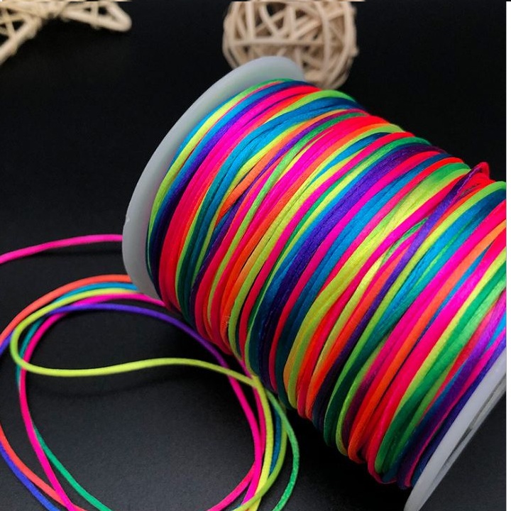 Cuộn 100m Dây Tim Dây Ngũ Sắc dày 2.5mm làm vòng tay Handmade