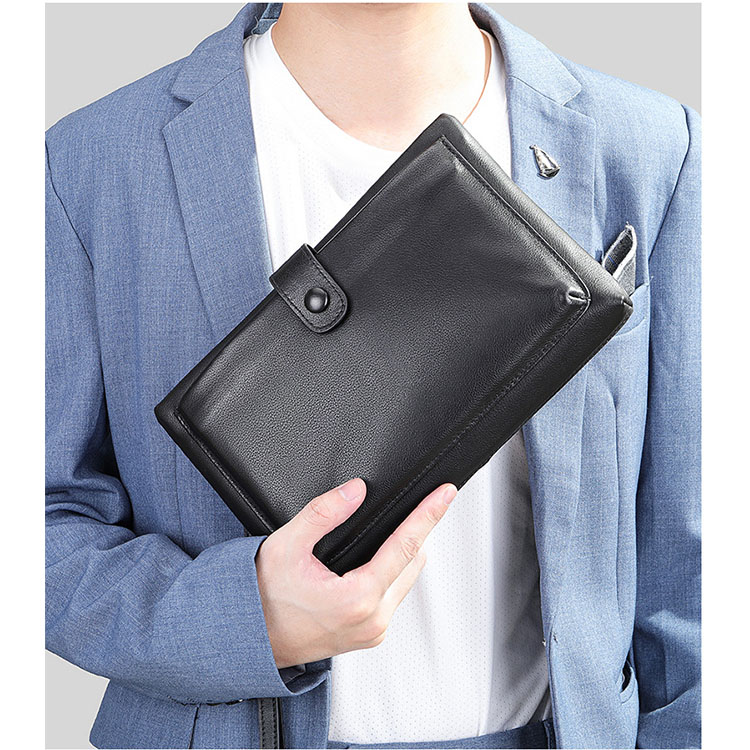 Clutch nam Ví cầm tay da bò thật BHM7334