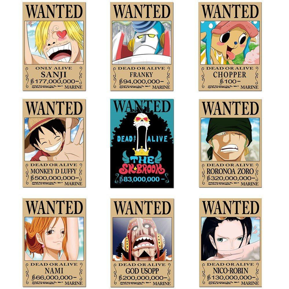 Bộ 10 Tấm Anime Gồm 9 Tấm poster và 1 Áp Phích ( One Piece )