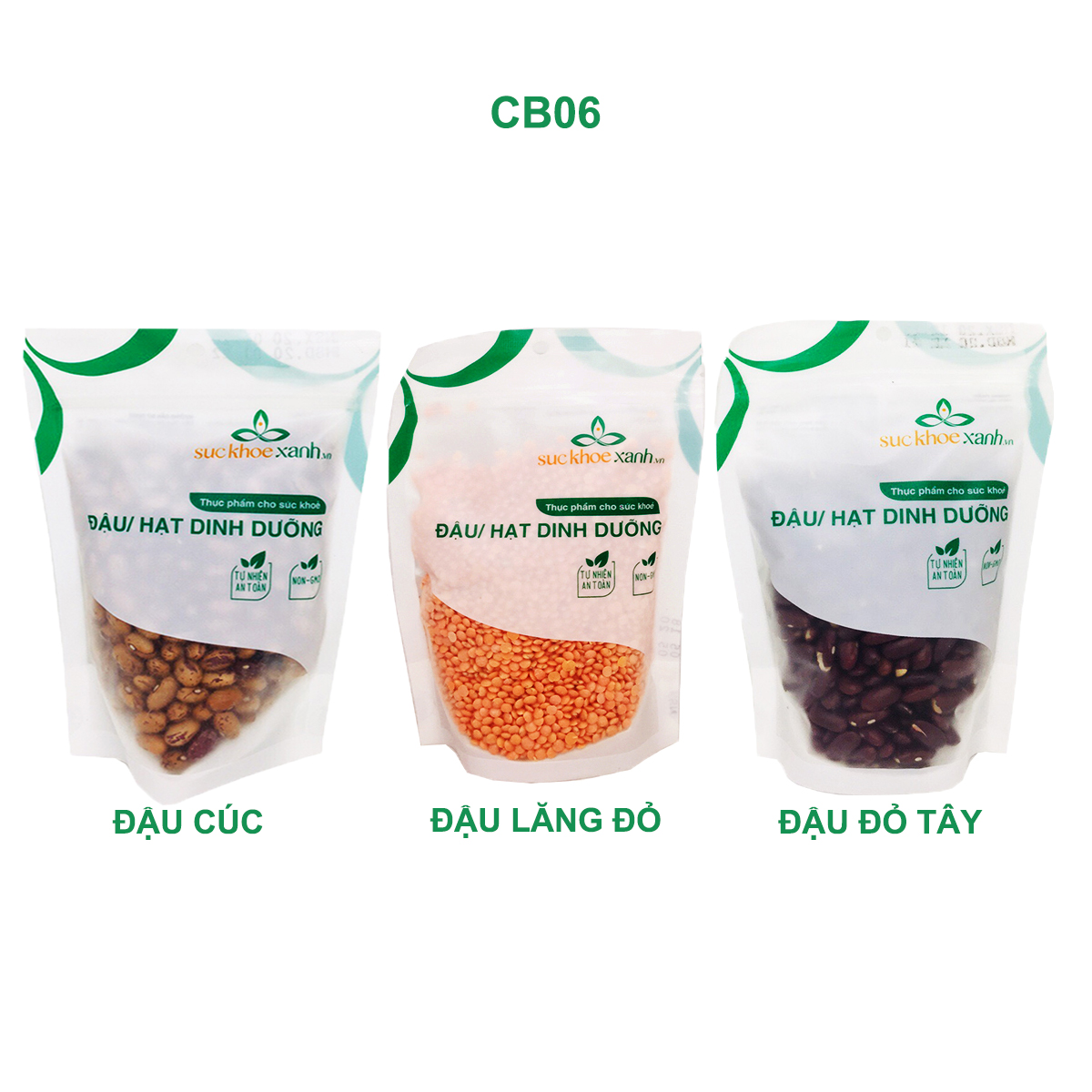 Combo 3 túi Đậu lăng đỏ và Đậu cúc và Đậu đỏ tây 250g (CB06)