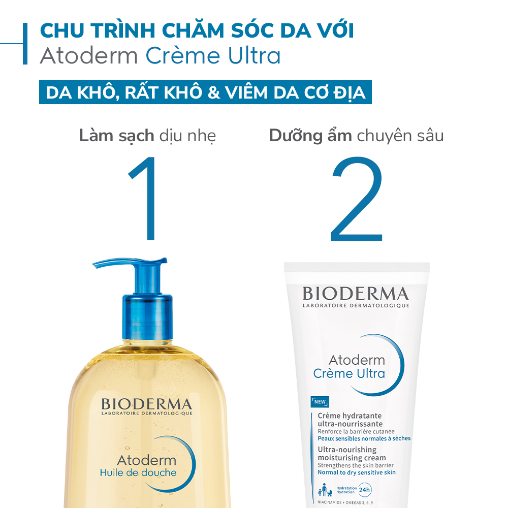 Hình ảnh Kem dưỡng ẩm cho da thường và da khô nhạy cảm Bioderma Atoderm Crème Ultra - 200ml