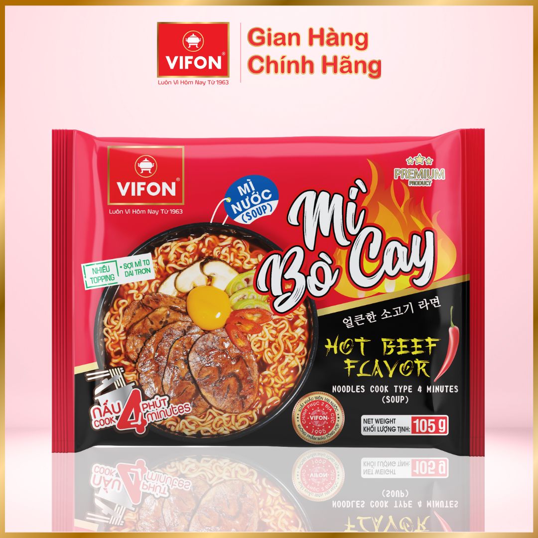 Thùng 24 Mì Bò Cay VIFON (105g / Gói)