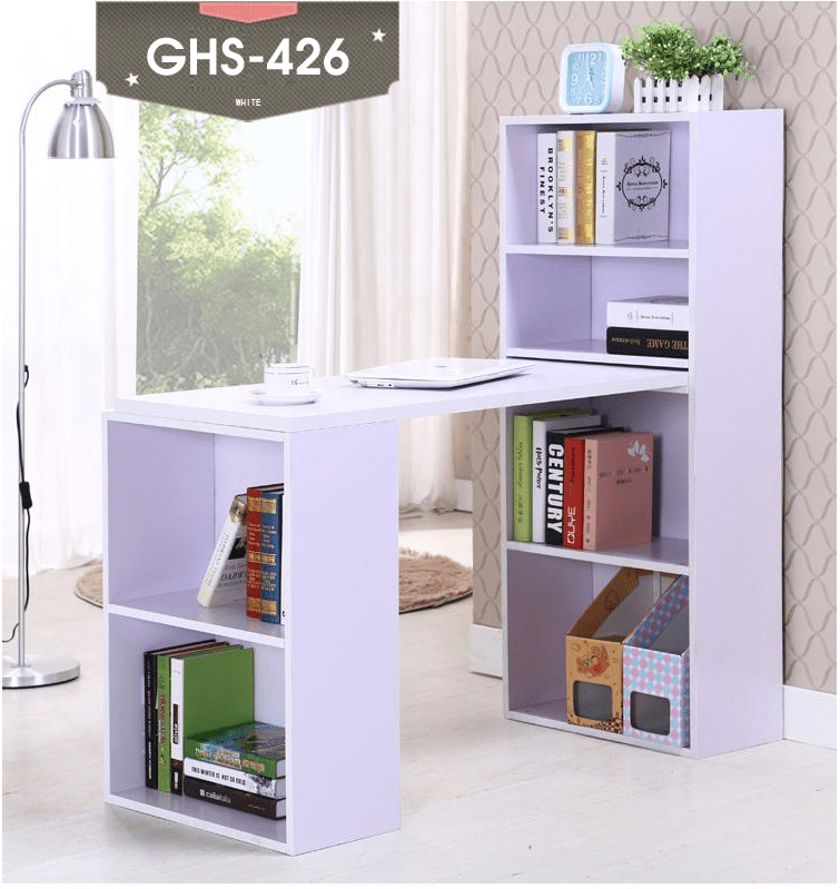 Bàn học có giá để sách gỗ MDF, chịu lực tốt, chống ẩm, chống mối mọt tốt BH-001