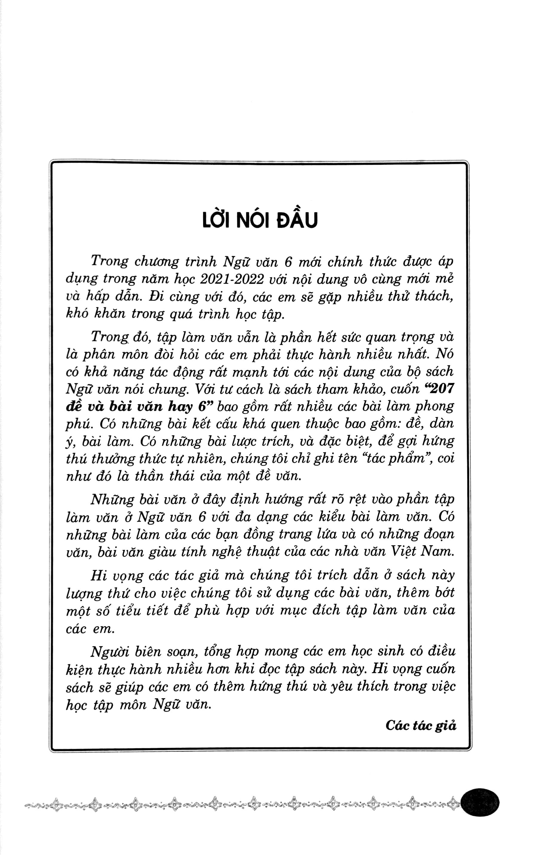 207 Đề Và Bài Văn Hay 6 (Theo Chương Trình Giáo Dục Phổ Thông Mới)