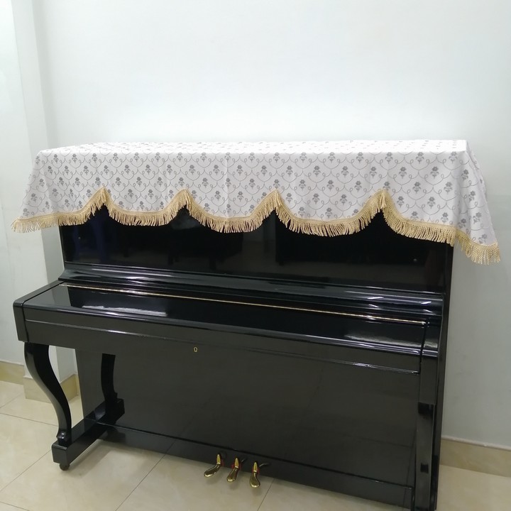 KHĂN PHỦ ĐÀN PIANO CƠ HOA LƯỚI MÀU XANH