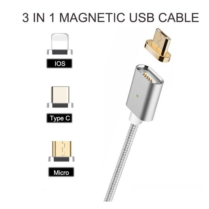 Cáp Sạc Nam Châm 3 đầu Adroid / IOS / Type-C