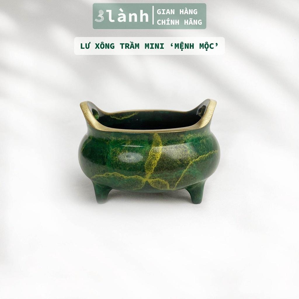 Lư Xông Nhang Trầm Hương Đồng Đúc Loại Mini 4cm 3 Lành Màu Phong Thủy Trang Trí Nhà Bàn Thờ Dâng Hương Thư Giãn