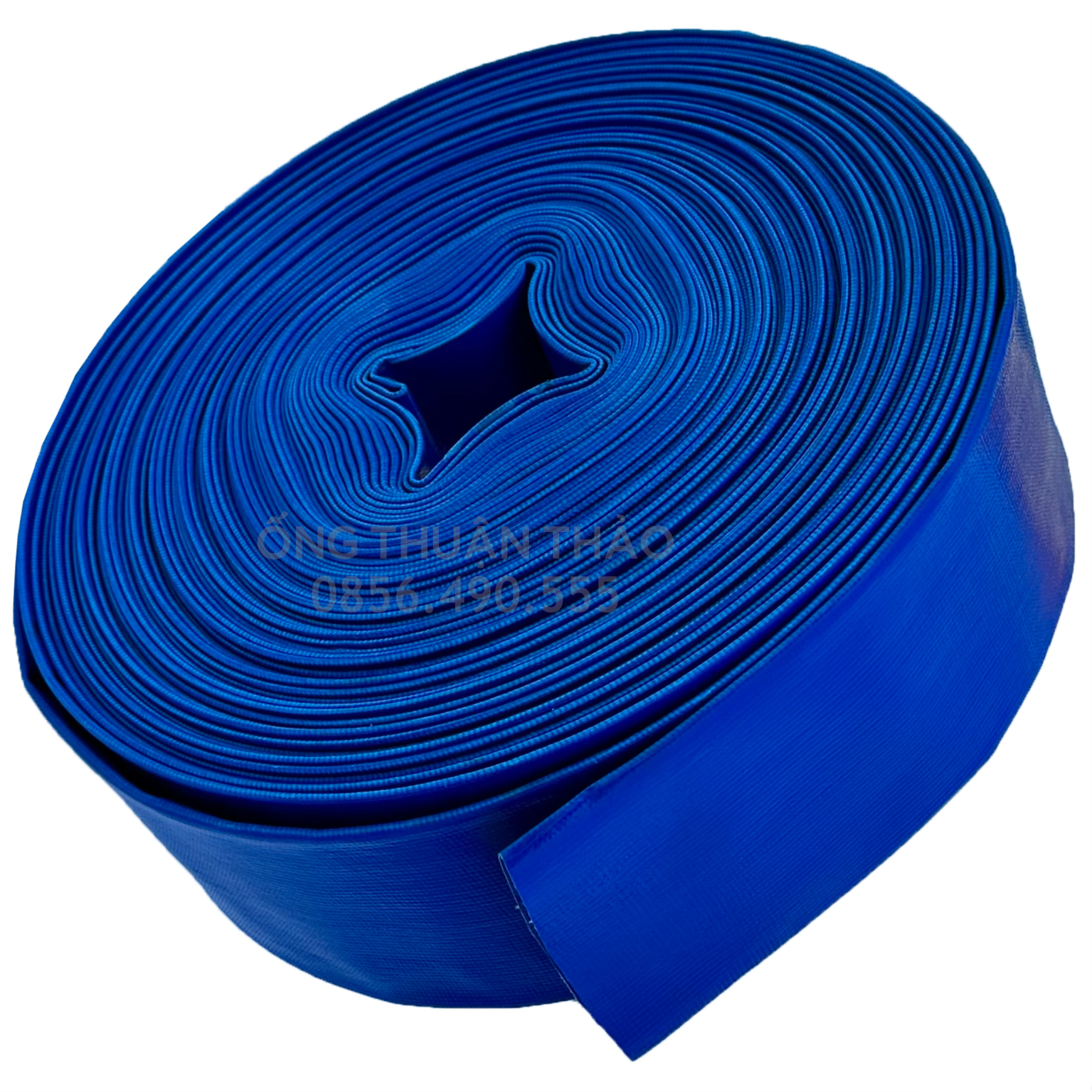 ỐNG BẠT CỐT DÙ PHI 76mm XANH DƯƠNG CUỘN 20M - ỐNG BẠT NƯỚC ỐNG THUẬN THẢO