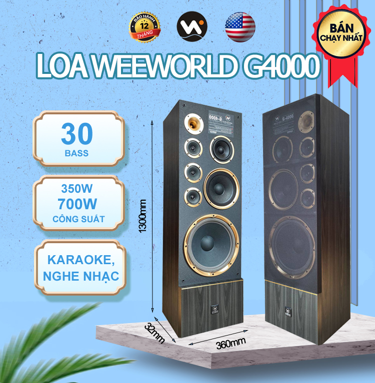 Loa cây Weeworld G4000 7 loa 3 đường tiếng bass 30 - Hàng chính hãng