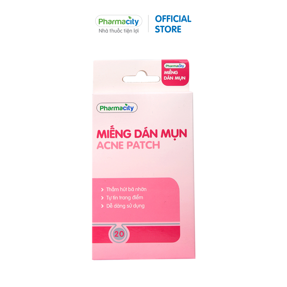 Miếng dán mụn Pharmacity Acne Patch thấm hút mủ và hỗ trợ phục hồi (Hộp 20 miếng)