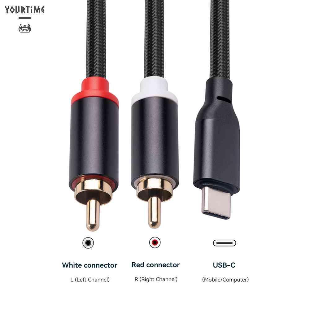 Dây Cáp Âm Thanh Chuyển Đổi Từ Đầu Type-C Sang 2 Cổng RCA Chuyên Dụng Cho Loa