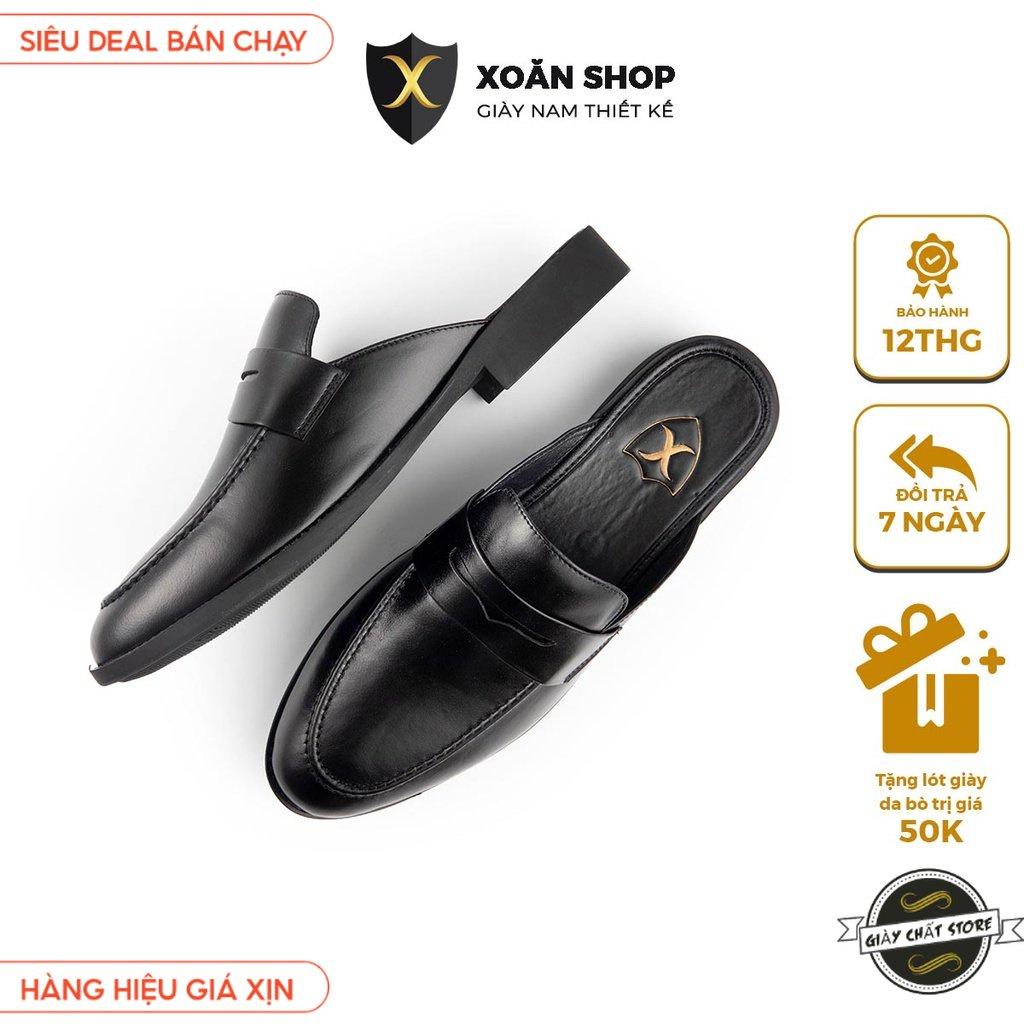 Giày Sục Nam Công Sở XOĂN SHOP Da Pu Pu Size 38 Đến 42 Màu Đen - S008