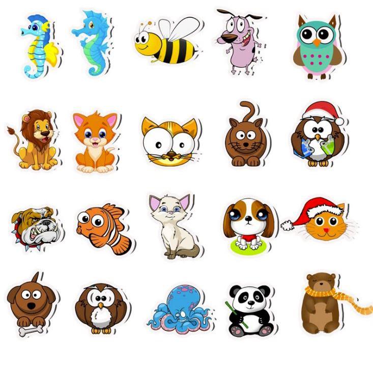 Sticker dán cao cấp ĐỘNG VẬT DỄ THƯƠNG Cực COOL ms#144