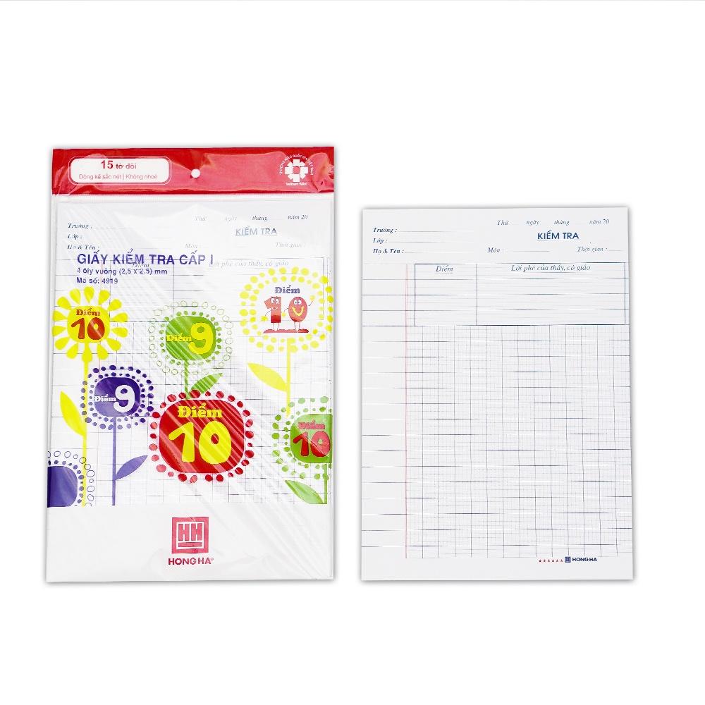 Giấy kiểm tra 4 ô ly Hồng Hà
