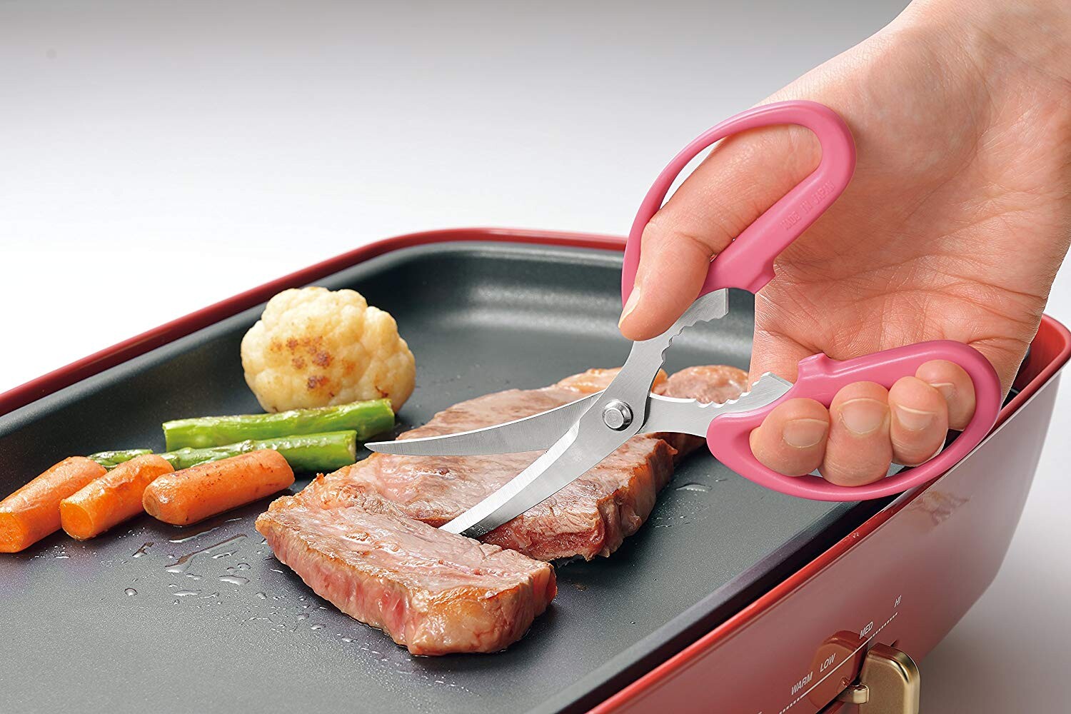 Kéo cắt thịt nướng đầu cong Shimomura Yaki Party 180mm hàng nội địa Nhật Bản