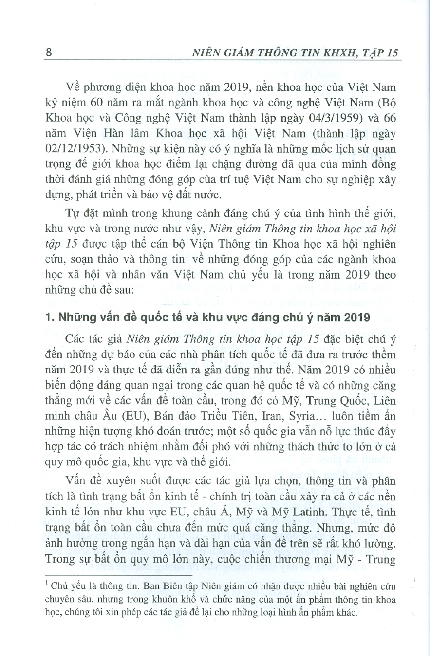 Niên Giám Thông Tin Khoa Học Xã Hội - Tập 15