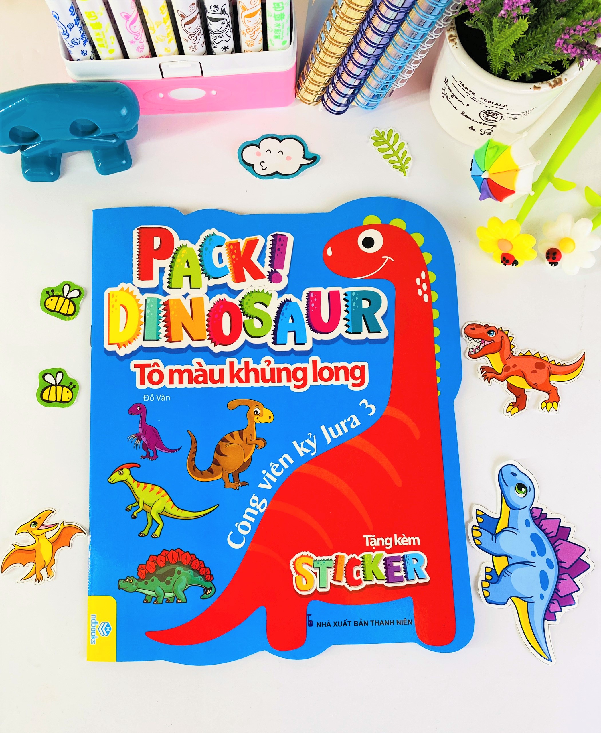 Sách - Combo 4 cuốn Tô Màu Khủng Long: Công viên kỷ Jura - ndbooks
