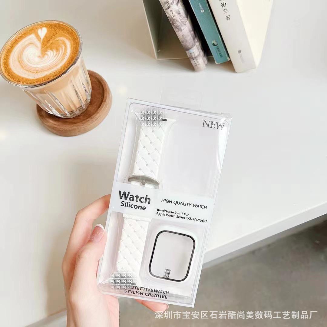 Phong cách mới nhất phù hợp với apple watch applewatchS7 mẫu dệt vỏ và dây đeo đồng hồ iwatch bộ hai trong một