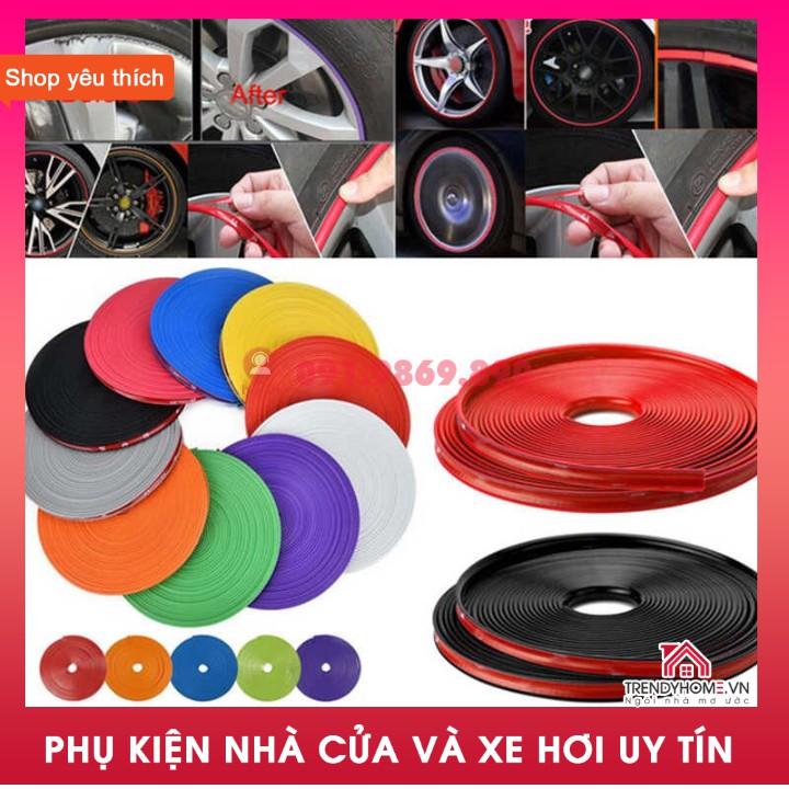 Dây Viền Bảo Vệ Vành Bánh Xe Ô Tô, miếng dán trang trí vành thép mạ điện lốp xe, dải chống xước và va chạm nhiều màu