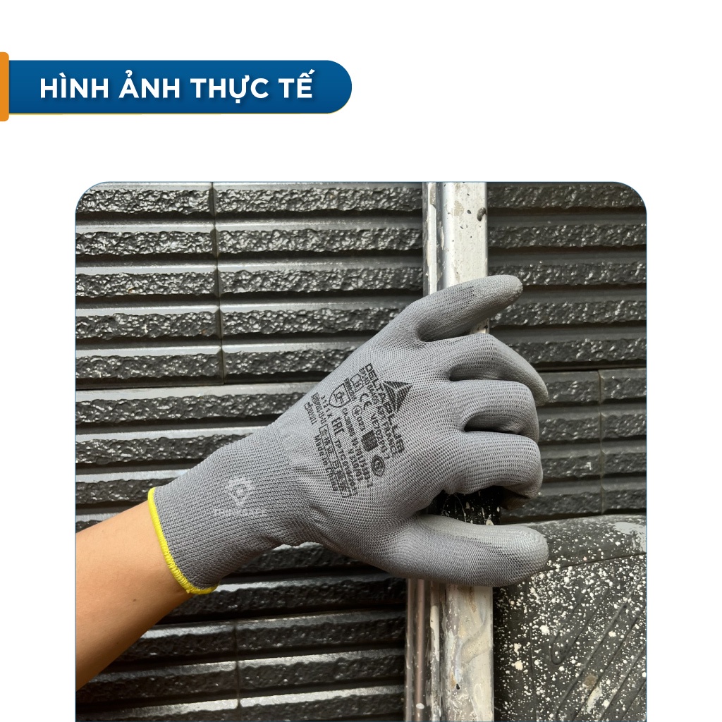 Găng tay đa năng Deltaplus VE702PG phủ PU mềm mại, linh hoạt, ôm tay, co giãn, chống trơn trượt, bao tay bảo hộ cơ khí, kỹ thuật - Nitrile Glove VE702PG