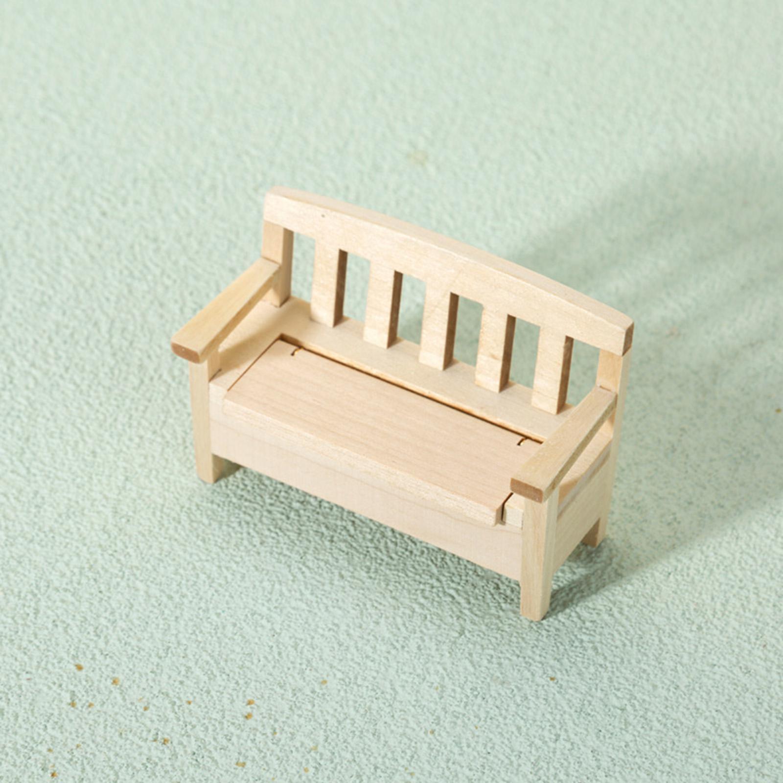 1:12 Scale Back Chair ,Mini Toy Dollhouse Decoration Accessories, DIY Scene Model Wood Furniture Model Living Room Decor Toy