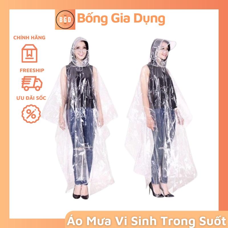 Áo Mưa Cánh Rơi Bằng Nhựa Vi Sinh Siêu Dai Loại 2 Đầu - Áo Mưa Trong Suốt 2 Đầu Dành Cho Cặp Đôi