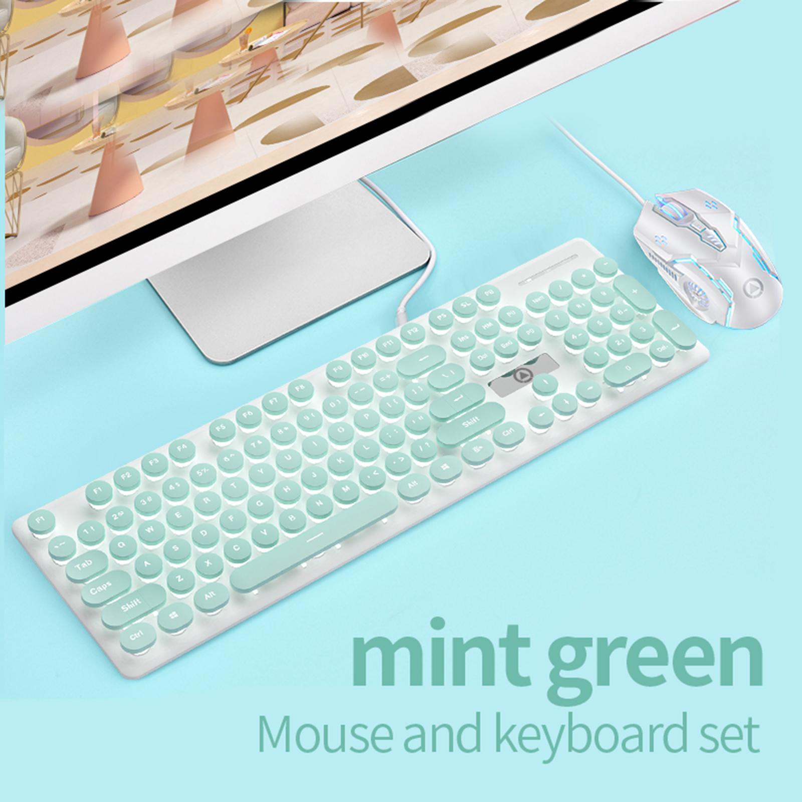 V8 Round Keycaps Gaming Wired Keyboard Mouse Illuminated, No Punch Design