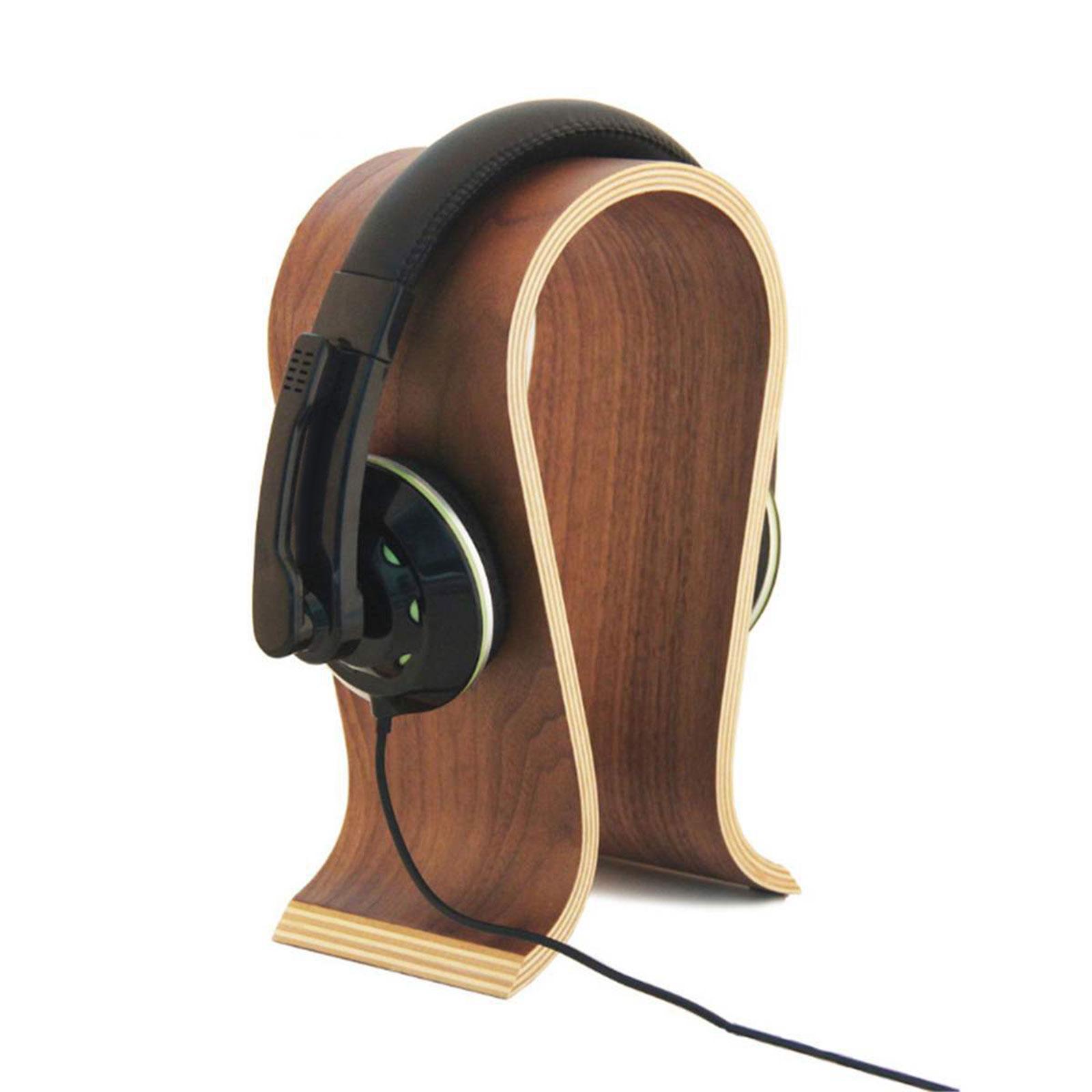 Headset Display Stand Desktop Wooden Headphone Holder for Husband